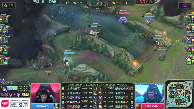 LPL夏季赛比赛视频W5D4 RW vs LNG 第1场免费观看