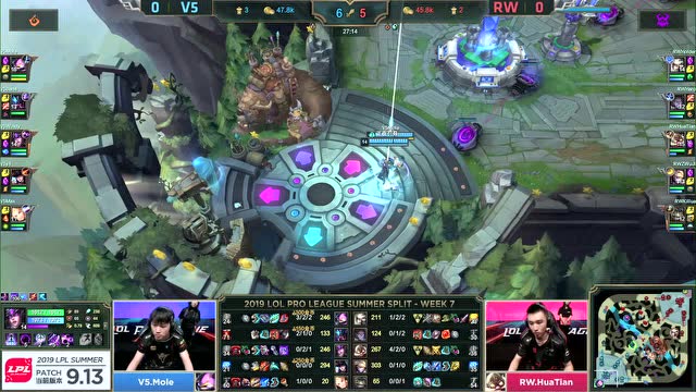 LPL夏季赛比赛视频W7D1 V5 vs RW 第1场免费观看