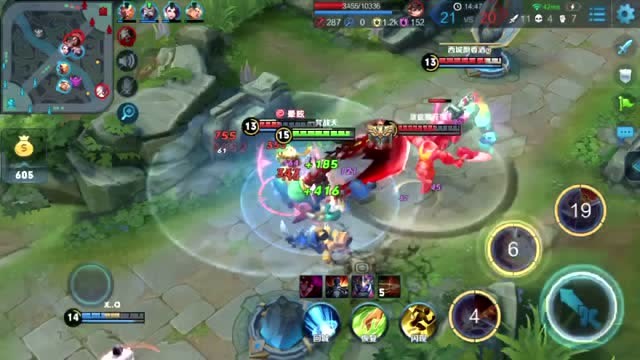 王者荣耀：曹操1V4，顶着安琪拉的大，血条没什么变化免费观看