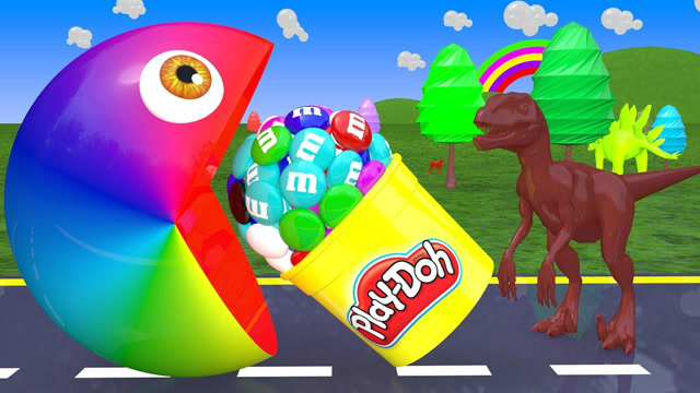 吃豆人VS恐龙乐园，精彩动画视频免费观看