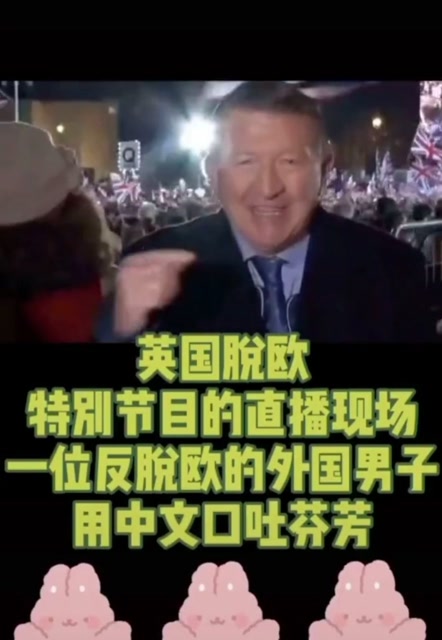 笑死反脫歐的外國男子在直播現場用中文口吐芬芳
