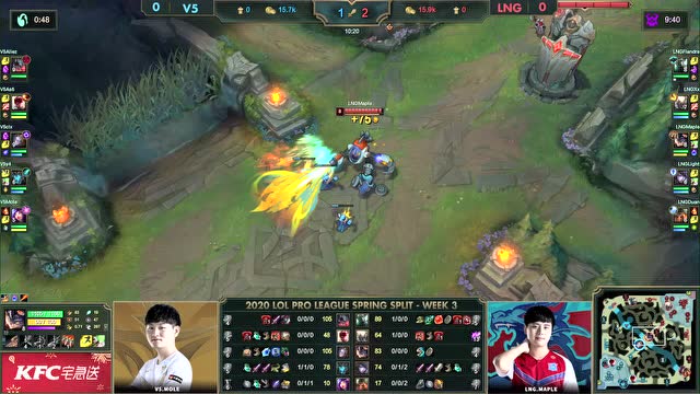 2020LPL春季赛第3周第3日 V5 vs LNG第1场免费观看