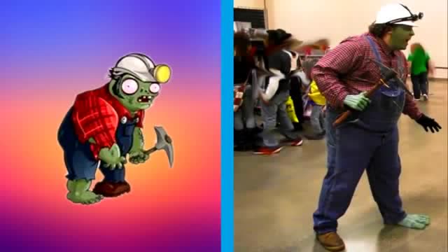 植物大战僵尸：游戏中所有僵尸与现实中COS大对比 你们说像吗？免费观看