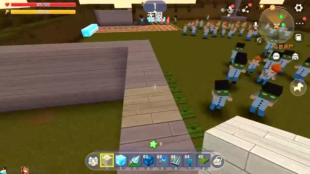 迷你世界：几万僵尸来袭，快建防御设施、地刺、激光、围墙免费观看