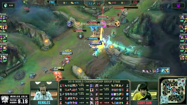 英雄联盟S9小组赛第2日 FNC vs CG免费观看