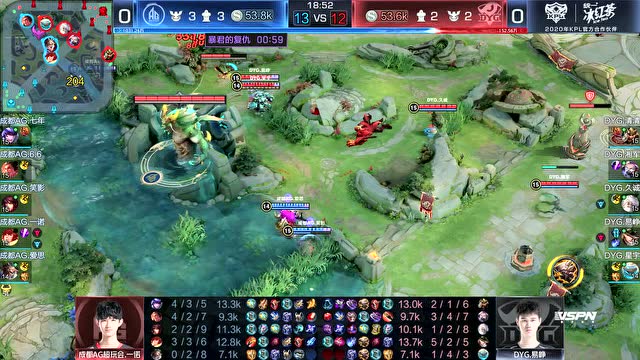 KPL2020春季赛W8D4 成都AG vs DYG 第1场免费观看