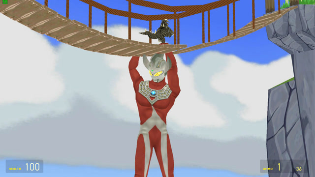 GMOD游戏怪兽踩着光之巨人抓住桥的手会发生什么免费观看