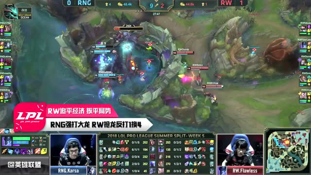赛事速看RNGvsRW：RW双C逆天抢龙 2:0击败RNG免费观看