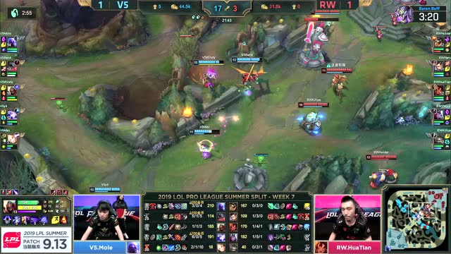 LPL夏季赛比赛视频W7D1 V5 vs RW 第3场免费观看