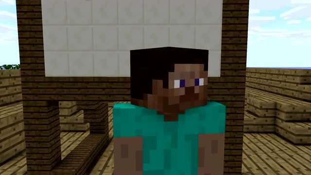 我的世界游戏 史蒂夫带领末影人苦力怕和小白进攻迷之城堡免费观看