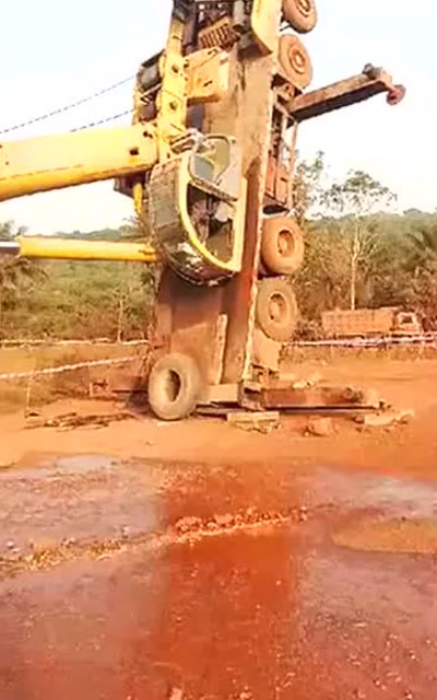 第一次見這么慘的吊車事故，光維修費就幾十萬！ (206播放)