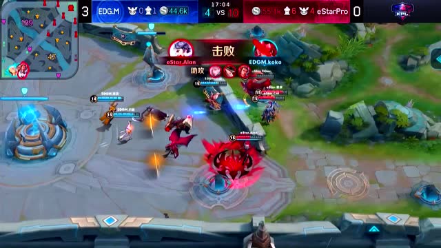 精彩时刻：eStarPro阵容压制一换五团灭EDG.M顽强扳回一分免费观看