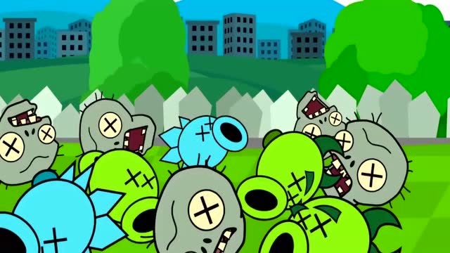 植物大战僵尸：双方打得不可开交，僵尸只好发射绿色毒气！免费观看