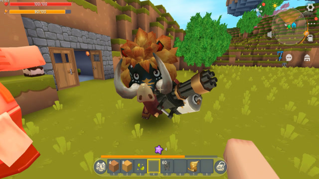 迷你世界126：我正在看卡在半空的怪呢，另外1只怪拿着加特林来了免费观看