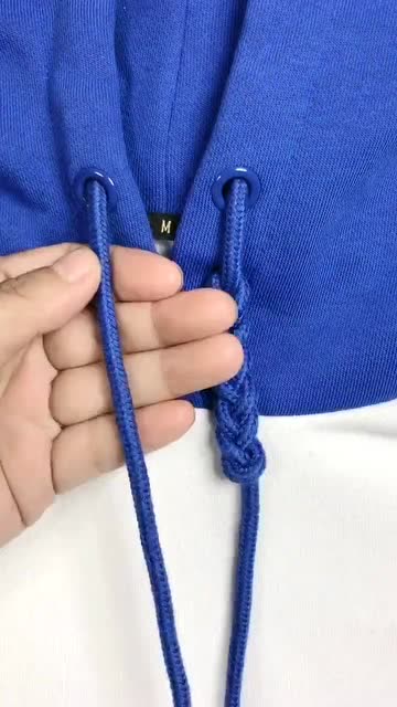 卫衣带子也能系出好看的麦穗结,就是这么简单可爱