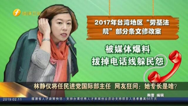 林静仪将任民进党国际部主任 网友狂问:她专长是啥?