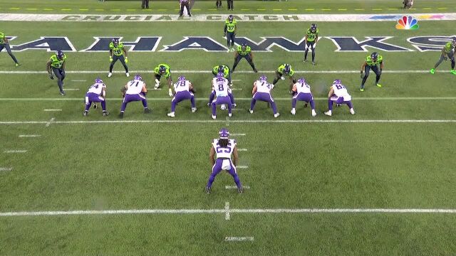 Adam Thielen catches for a 3yard Touchdown vs. Seattle Seahawks