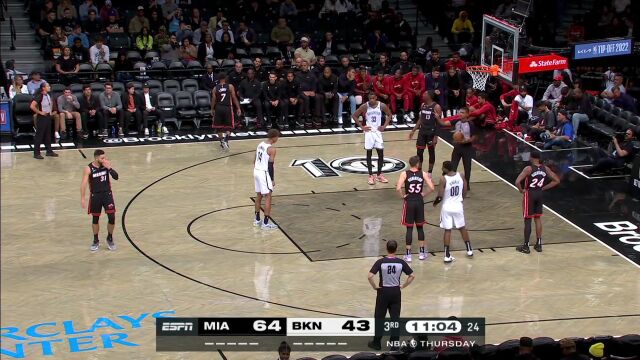 NBA季前赛：热火vs篮网第3节中文解说回放