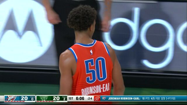 NBA常规赛：雷霆vs雄鹿第1节原声解说回放