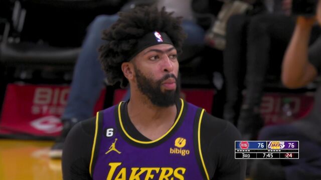 NBA常规赛：活塞vs湖人第3节 中文解说回放