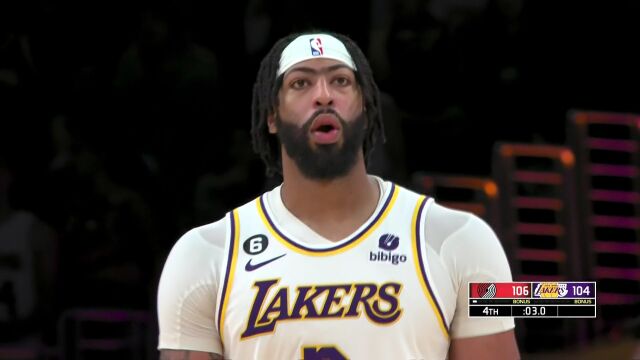 NBA常规赛：开拓者vs湖人 第4节中文解说回放