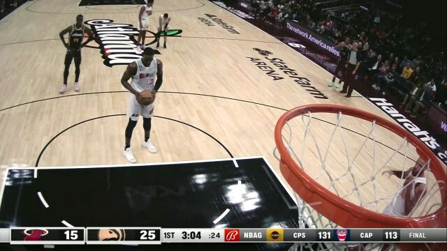 NBA常规赛：热火vs老鹰第1节原声解说回放