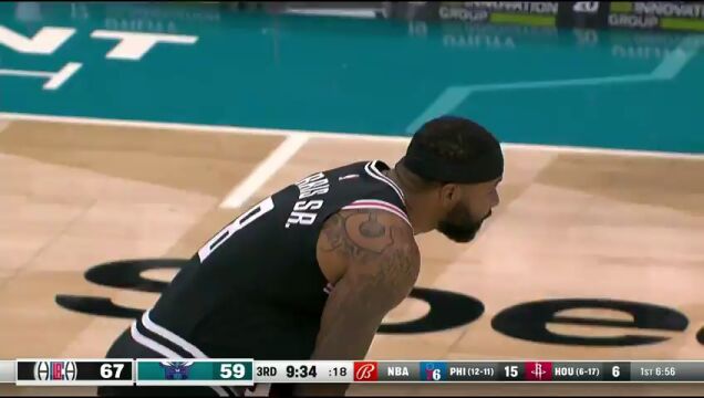 NBA常规赛：快船vs黄蜂第3节中文解说回放