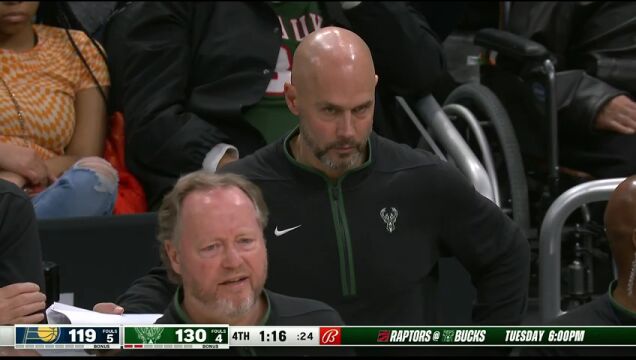 NBA常规赛：步行者vs雄鹿第4节中文解说回放