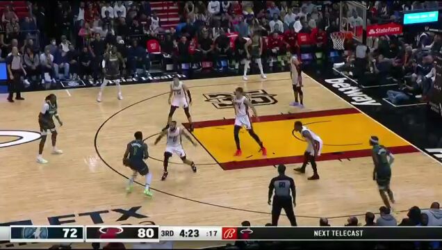 NBA常规赛：森林狼vs热火第3节中文解说回放