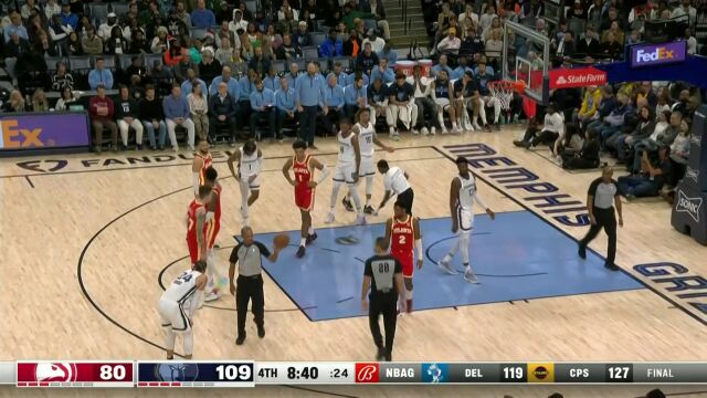 老鹰vs灰熊第4节中文解说回放