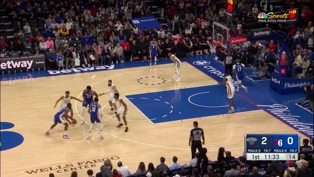 进攻无死角！恩比德开局展十八般武艺连得7分