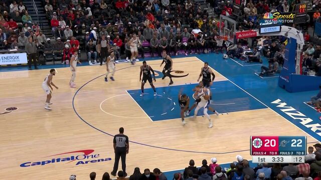 NBA常规赛：快船vs奇才第1节中文解说回放