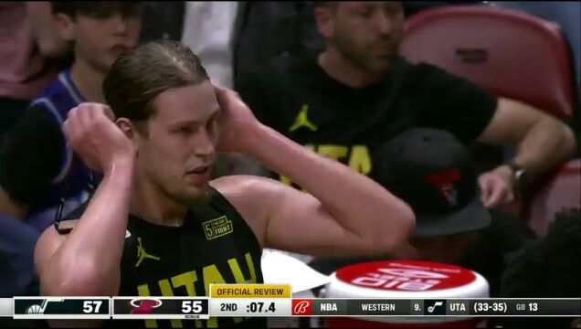 NBA常规赛：爵士vs热火第2节英文原声回放