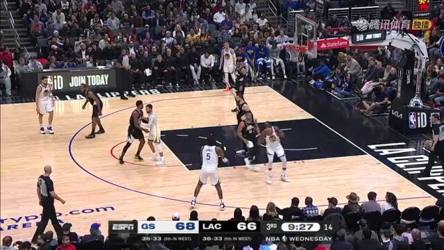 勇士vs快船第3节英文原声回放