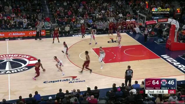NBA常规赛：骑士vs奇才英文原声全场回放