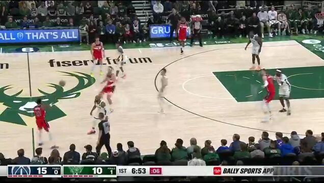 NBA常规赛：奇才vs雄鹿英文原声全场回放