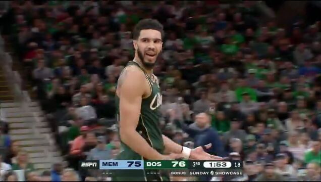 NBA常规赛：灰熊vs凯尔特人第3节英文原声回放