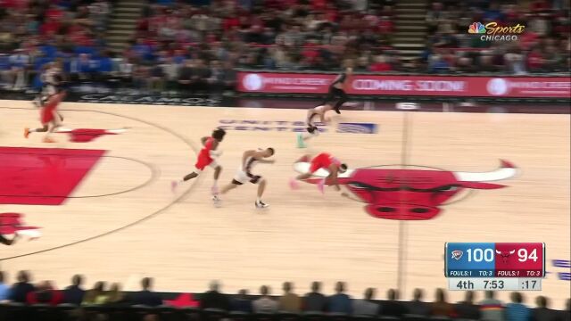 NBA常规赛：雷霆vs公牛第4节英文原声回放