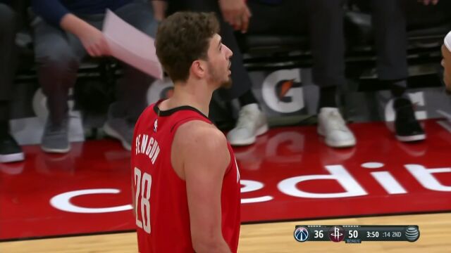 NBA常规赛：奇才vs火箭第2节中文解说回放