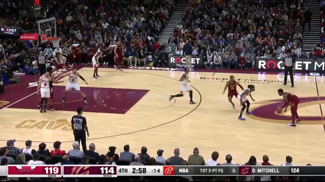 公牛vs骑士精华回放 米切尔71+11历史首人