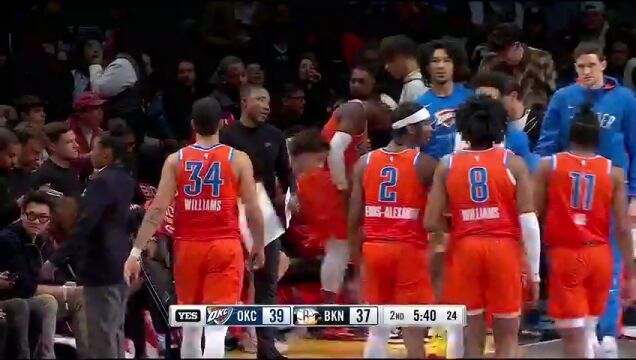 NBA常规赛：雷霆vs篮网第2节中文解说回放