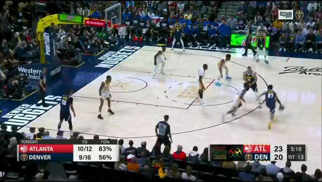 NBA常规赛：老鹰vs掘金英文原声全场回放