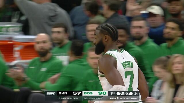 NBA常规赛：篮网va凯尔特人第3节英文原声回放