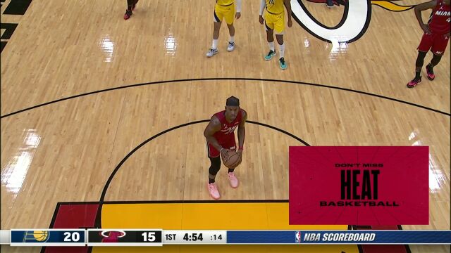 NBA常规赛：步行者vs热火第1节 中文解说回放