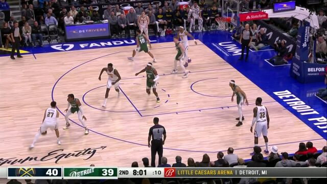  NBA常规赛：掘金vs活塞第2节英文解说回放