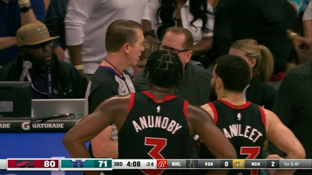 猛龙vs黄蜂第3节英文原声回放