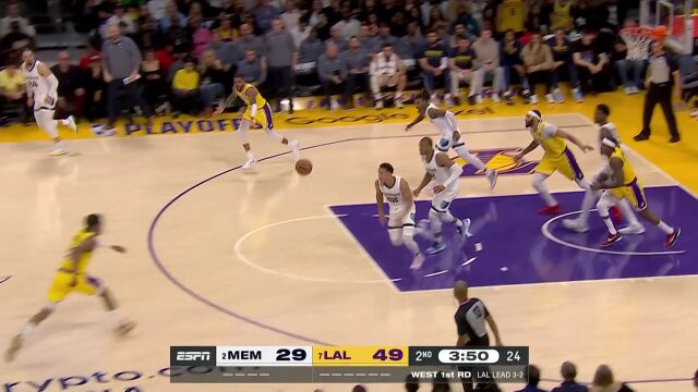 转换进攻干脆利落 贝恩追身三分百步穿杨