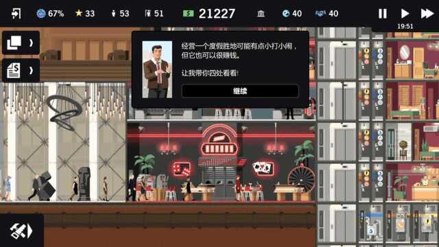 大厦管理者:经营好酒店,赚点钱!晚上去度假村的酒吧喝两杯