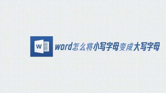 word怎么将小写字母变成大写字母,快试试!