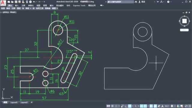 CAD平面图练习 CAD初学者来学习下这一题 简单的练习题